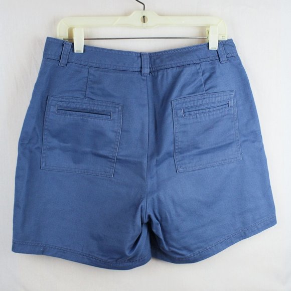 Dockers Women's Shorts Blue Zip Front Belt Loops - Picture 2 of 4